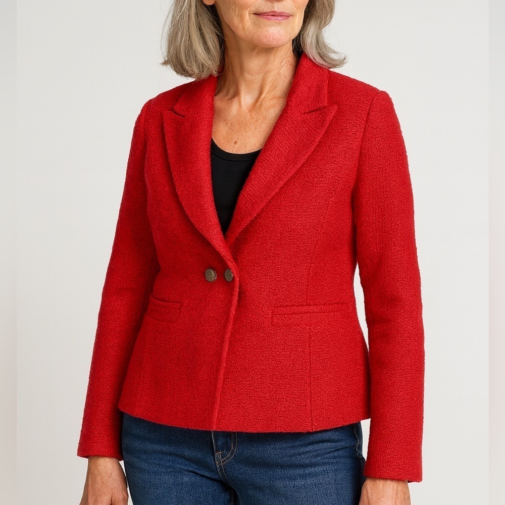 St. John Wool Blend Blazer Jacket Size 10